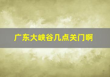 广东大峡谷几点关门啊