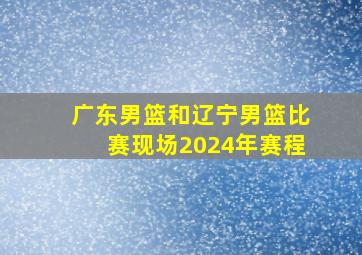 广东男篮和辽宁男篮比赛现场2024年赛程