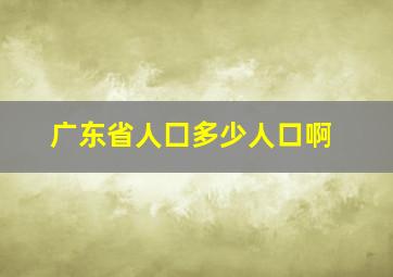 广东省人囗多少人口啊