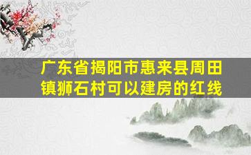 广东省揭阳市惠来县周田镇狮石村可以建房的红线