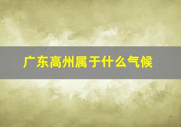 广东高州属于什么气候