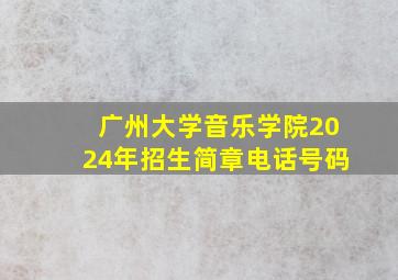 广州大学音乐学院2024年招生简章电话号码