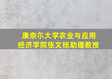 康奈尓大学农业与应用经济学院张文栋助理教授