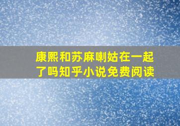 康熙和苏麻喇姑在一起了吗知乎小说免费阅读