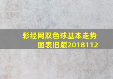 彩经网双色球基本走势图表旧版2018112