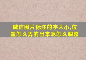 微信图片标注的字大小,位置怎么弄的出来呢怎么调整