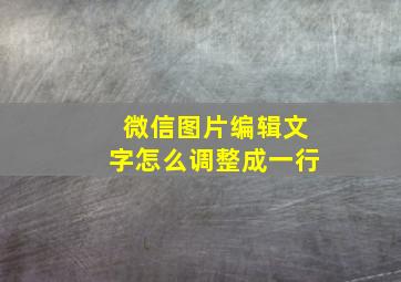 微信图片编辑文字怎么调整成一行