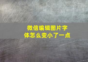 微信编辑图片字体怎么变小了一点