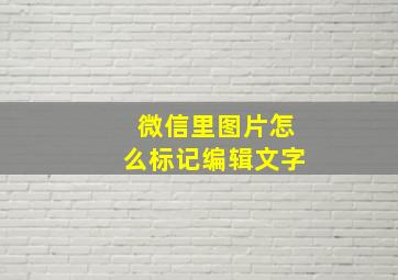 微信里图片怎么标记编辑文字