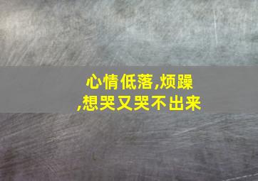 心情低落,烦躁,想哭又哭不出来