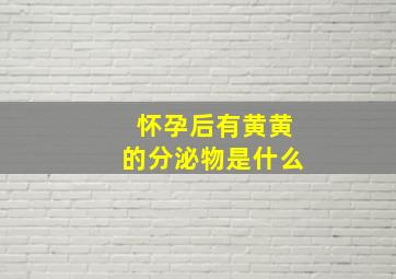 怀孕后有黄黄的分泌物是什么