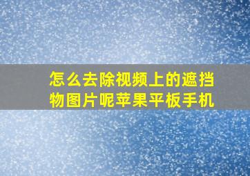 怎么去除视频上的遮挡物图片呢苹果平板手机