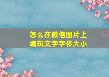 怎么在微信图片上编辑文字字体大小