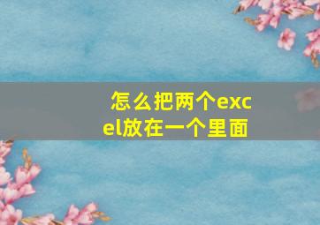 怎么把两个excel放在一个里面