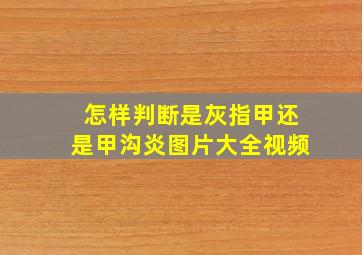 怎样判断是灰指甲还是甲沟炎图片大全视频