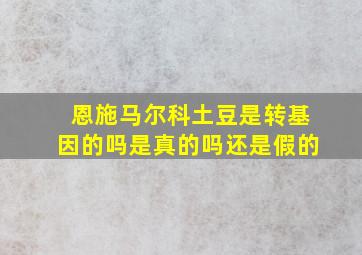 恩施马尔科土豆是转基因的吗是真的吗还是假的