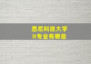 悉尼科技大学it专业有哪些