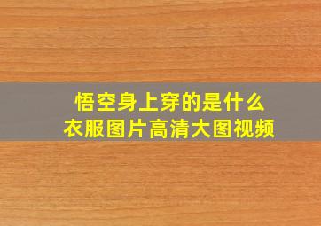 悟空身上穿的是什么衣服图片高清大图视频