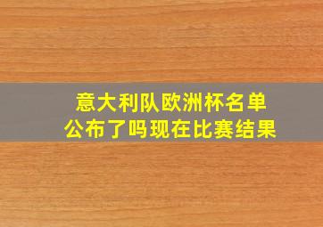 意大利队欧洲杯名单公布了吗现在比赛结果