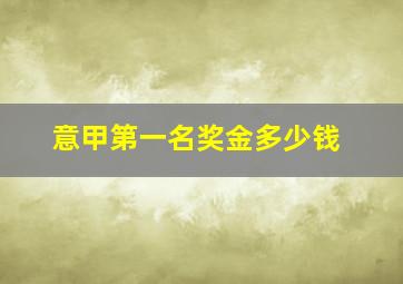 意甲第一名奖金多少钱