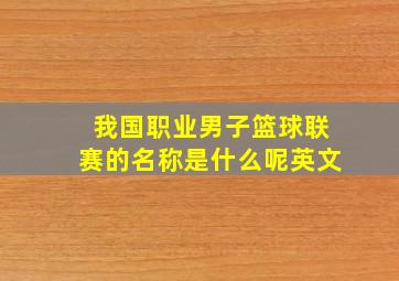 我国职业男子篮球联赛的名称是什么呢英文