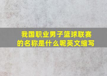 我国职业男子篮球联赛的名称是什么呢英文缩写