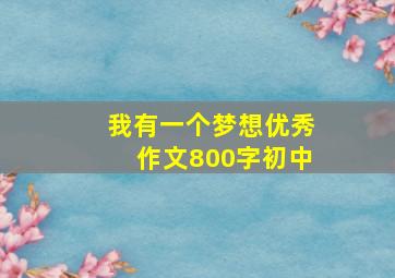 我有一个梦想优秀作文800字初中