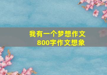 我有一个梦想作文800字作文想象