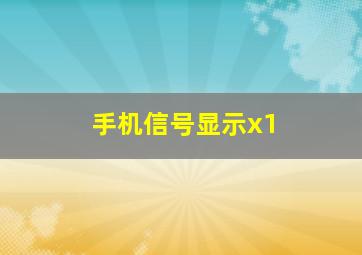 手机信号显示x1