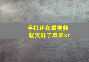 手机还在看视频就灭屏了苹果xr