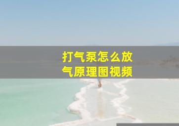 打气泵怎么放气原理图视频