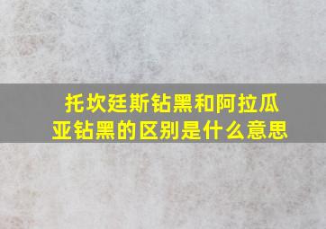 托坎廷斯钻黑和阿拉瓜亚钻黑的区别是什么意思