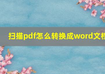 扫描pdf怎么转换成word文档