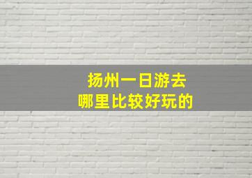 扬州一日游去哪里比较好玩的