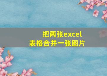 把两张excel表格合并一张图片