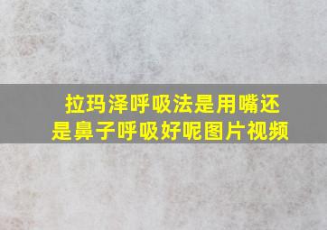 拉玛泽呼吸法是用嘴还是鼻子呼吸好呢图片视频