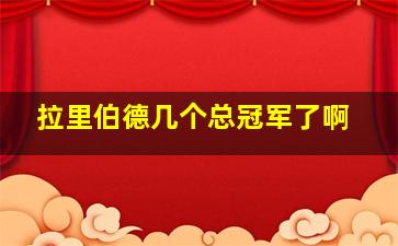 拉里伯德几个总冠军了啊