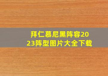 拜仁慕尼黑阵容2023阵型图片大全下载