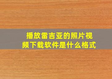 播放雷吉亚的照片视频下载软件是什么格式