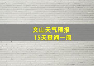 文山天气预报15天查询一周