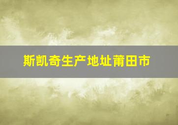 斯凯奇生产地址莆田市