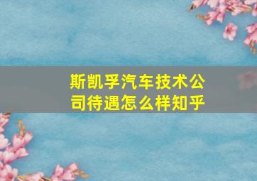 斯凯孚汽车技术公司待遇怎么样知乎