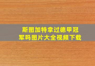 斯图加特拿过德甲冠军吗图片大全视频下载