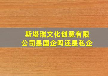 斯塔瑞文化创意有限公司是国企吗还是私企