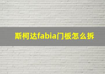 斯柯达fabia门板怎么拆