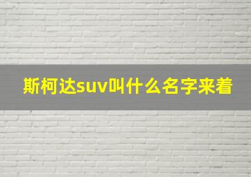 斯柯达suv叫什么名字来着