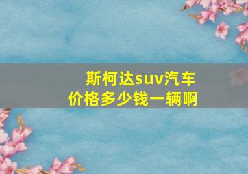 斯柯达suv汽车价格多少钱一辆啊