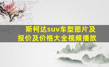 斯柯达suv车型图片及报价及价格大全视频播放