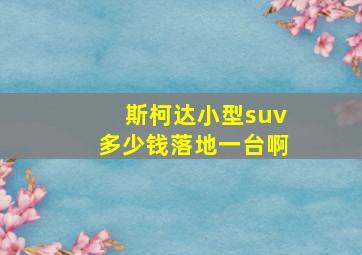 斯柯达小型suv多少钱落地一台啊