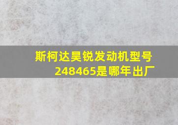 斯柯达昊锐发动机型号248465是哪年出厂